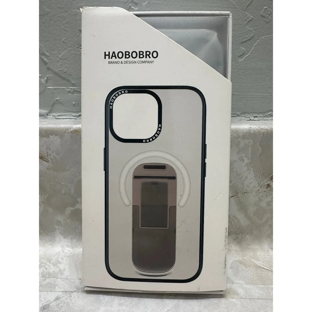 HAOBROBO Magnetic Case with‎ Stand for iPhone 14 Pro Max Clear Black